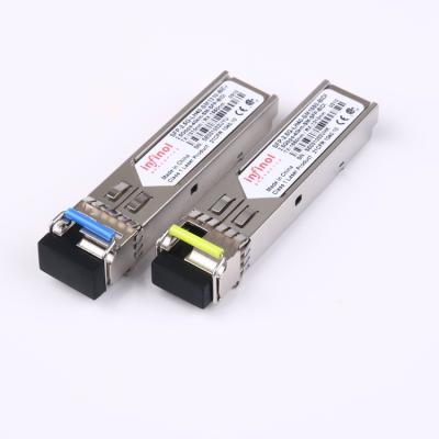 China Data Centers 2.5G Single Mode Fiber 40KM Bidi 1310nm/1550nm LC Connector WDM SFP Single Fiber Optic Transceiver for sale