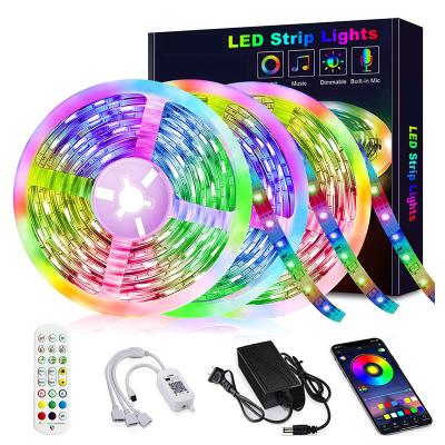 China Hotel Cheap Price Amazon Alexa Google Home Smart App Wifi Remote Controller Led Strip Lights Kit 5m 12v 5050 Rgb Led Strip for sale