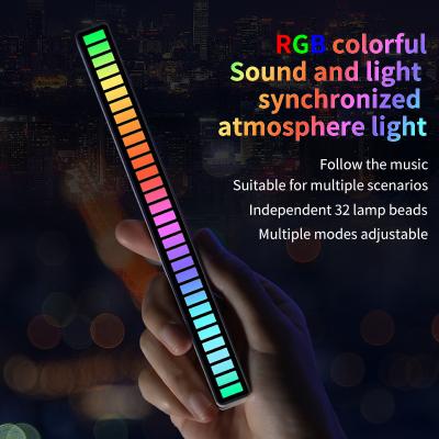 China Modern New Atmosphere Color Changing Music Pickup Lamp Music Sensor Desk Interior Voice-activated Rhythm DJ Mini Car Stage Changing Automotive Lamp for sale