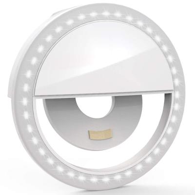 China Instant Light Phone Mini Led Selfie Ring Light Selfie Ring Portable Usb Rechargeable Mobile Mini Cell Phone Customized Logo Clip On for sale