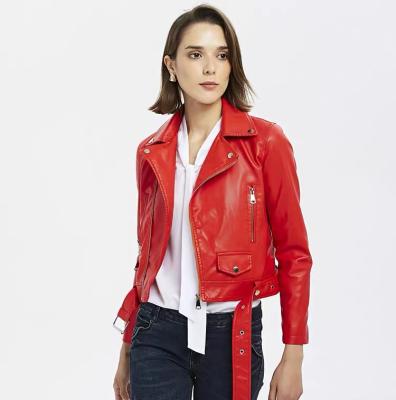 China CX-L-01C Breathable Hot Sale Fashion Real Leather Jacket Women Genuine Leather Coat for sale