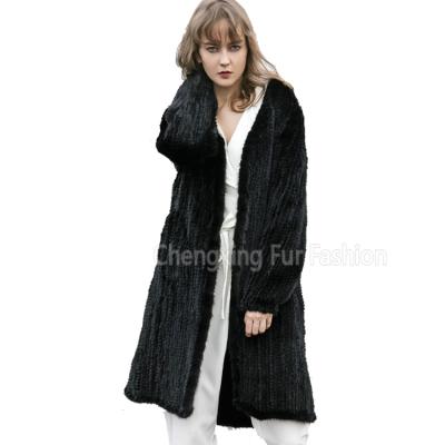 China Good Quality Breathable Wholesale Fashion Real Hand Knitted Mink Fur Coat CX-G-A-49A for sale