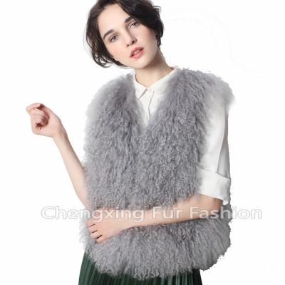 China CX-G-B-191A Wholesale High Quality Breathable Mongolian Lamb Fur Vest for sale