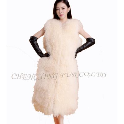 China CX-G-B-127B Breathable Style Winter Mongolia Lamb Fur Vest Russian Furs Supplier for sale