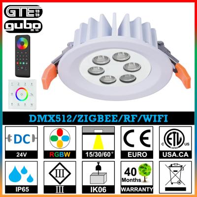 China GUBO LANDSCAPE IP65 Waterproof RGBW LED Downlight 24W DMX512 ZIGBEE rf WIFI RGBW for sale