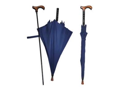 China Metal Tips Unusual Rain Umbrellas , Walking Cane Umbrella Fiberglass Ribs for sale