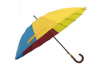 China Double Canopy  Wooden Stick Umbrella Metal Frame Wooden Tips Customized  Logo for sale