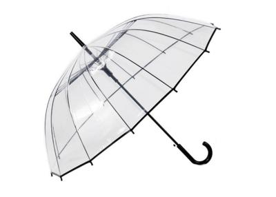 China Long Handle Clear Dome Shaped Umbrella High Strength Flexibility Windproof for sale