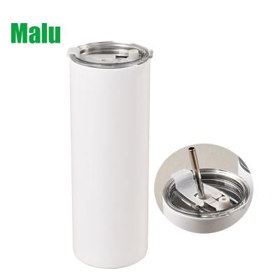 China Sustainable New Design BPA Free Stainless Steel Double Wall Vacuum 20 oz sublimation tumbler straight With Flip Straw Lid for sale