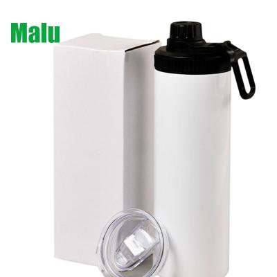 China Sustainable 20 oz High Quality Wide Mouth Sublimation Water Bottle Metal Stainless Steel Vacuum Insulated Water Bottles With Handle 2 Lids for sale