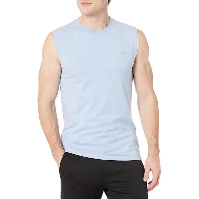 China Anti-Wrinkle Mens T-shirts Surfs Slim Fit Casual White Mens Tee Sport Vest Round Button Running Pure Cotton Sleeveless T-shirt for sale