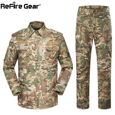 China Men Breathable Tactical Uniform Multi Pockets Camouflage Gear ReFire Shirt Cargo Pants Army Soldier Durable Working Clothing for sale