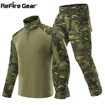 China Gear Breathable Tactical Military Camouflage ReFire Clothing Uniform Men Army Combat Suit Sets Waterproof Cargo Pants Long Sleeve T-shirts for sale