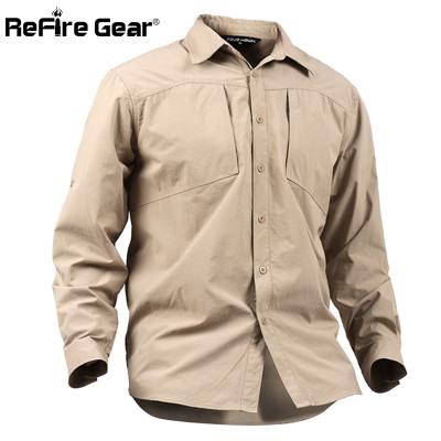 China ReFire QUICK DRY Gear Men's Army Shirt Spring Summer HIT Shirt Urban Tactical Military Breathable Man Long Sleeve Casual Quick Dry Shirts for sale