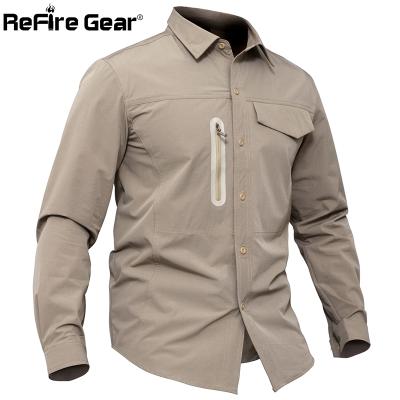 China ReFire QUICK DRY Gear Shirt Military Tactical Men Slim Breathable Combat Shirts Army Stretch Casual Long Sleeve Waterproof Shirt for sale