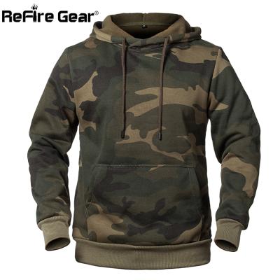 China US Size ReFire Gear Fashion Camouflage Pullover Hoodies Men Style Fleece Hooded Coat Camouflage Military Casual Hoody Sweatshirt for sale