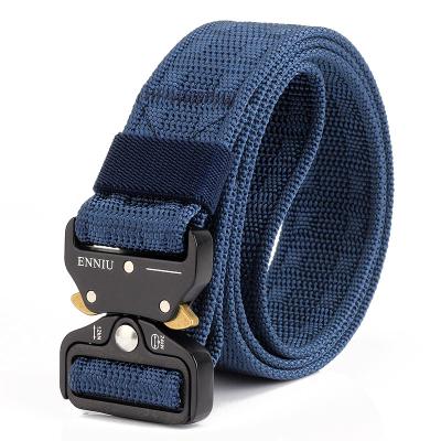 China New 100% Polyester Heavy Duty Tactical Belt Military Men HIT Thick Buckle Webbing Quick Release Combat Army Belt Nylon Metal Belts for sale