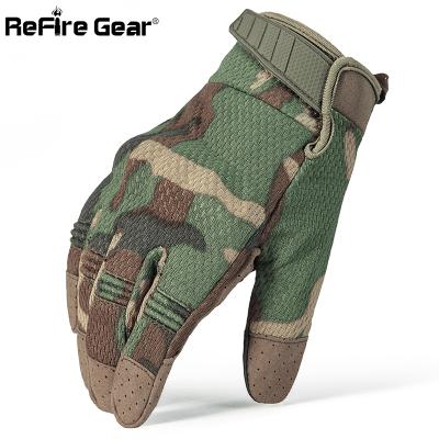 China Spandex Polyester ReFire Gear Touch Screen Camouflage Tactical Gloves Men Knuckle Hard Breathable Army Military Gloves Bicycle Combat Mitts for sale