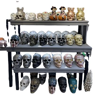 China Europe Polyresin Skulls Heads Home Decoration High Quality Sculptures For Resin Realistic Home Mold Skeletons Decor Indoor Craft for sale