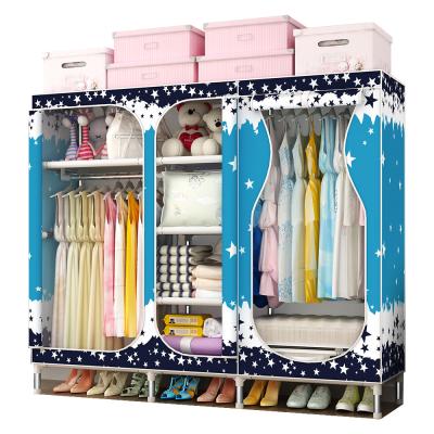 China Eco-friendly Polyester Fabric Armadio Clothes Cabinet Wardrobe Organizers Bedroom Designs H1902 for sale