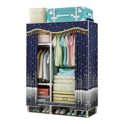 China Foldable Cloth Wardrobe With 19mm PP Connector 19mm Connector PP Tube View Fabric Storage Cabinet Plastic Steel Furniture Organization Wardrobes for sale