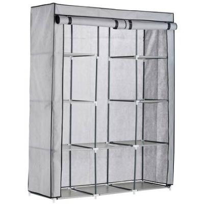 China Steel Frame Gray Color For Home Furniture Folding Non Woven Fabric Fabric Bedroom Wardrobe Foldable for sale