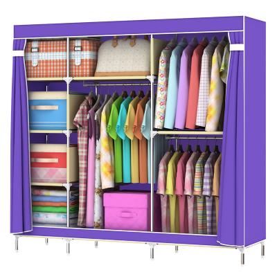 China Cavan Fabric Wardrobe Foldable Cloth Eco-friendly Storage Furniture Modern Design DIY Easy Installation 1605T for sale