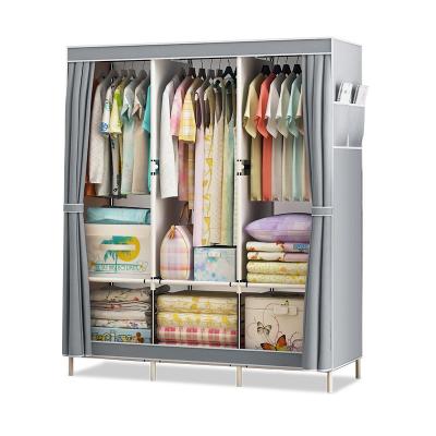 China Cheap price collapsible matel hot saling foldable wardrobe for home nonwoven fabric wardrobe closet colors simple portable wardrobe for sale