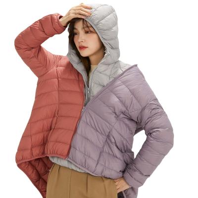 China Waterproof 2021 Wholesale Ladies Down Jacket Hood Women Down Feather Jackets Winter Stripper Coat for sale