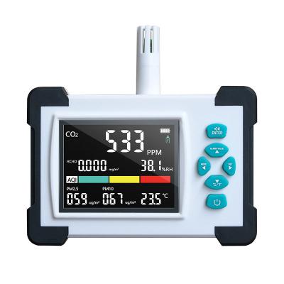 China TC-700 Air Detector Air Meter Monitor TC-700 7 in1 Portable Air Detector Air Meter CO2 Formaldehyde TVOC AQI Air Pollution Tester 140*134*33mm for sale