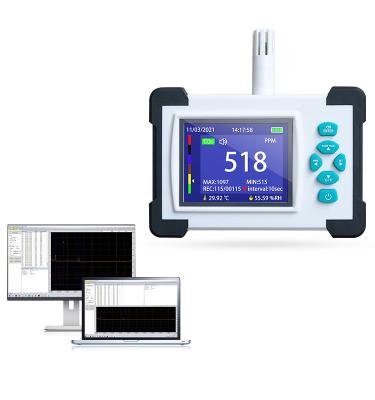 China Indoor CO2 Meter, CO2 Temperature Humidity Monitor, Workshop Classroom Office Air Quality CO2 Tester 65 * 48 mm / 2.56 * 1.89 inch for sale