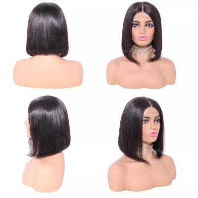 China Body Wave 13x4 Lace Frontal Remy Transparent Bone Straight Short Bob Wigs 150 Density Bob Wig Human Hair Pre Plucked Brazilian Hair Wig for sale