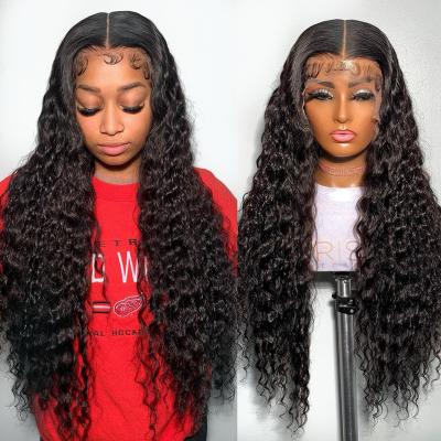 China 100% Wholesale Body Wave Wigs Hair Vendors Hair Extensions Wigs Hair Lace Front Deep Wave Wig Transparent Glueless Full Lace for sale