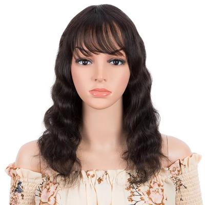 China Wholesale Vendors Wigs Machine Factory Price Body Wave Human Hair Brazilian Remy Hair Machine Made Cheap Bulk Wig For Women for sale