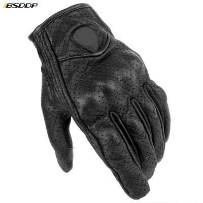 China Touch Screen Fingertips BSDDP Motorcycle Racing Gloves Full Finger Motorbike Genuine Leather Riding Gloves for sale