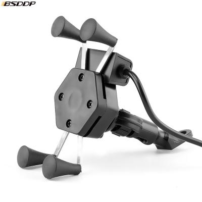 China Universal BSDDP RH-G01013X USB Motorcycle PLASTIC Bike Phone Holder Mobile Cell Phone Mount Gps Stand Handlebar Plug for sale