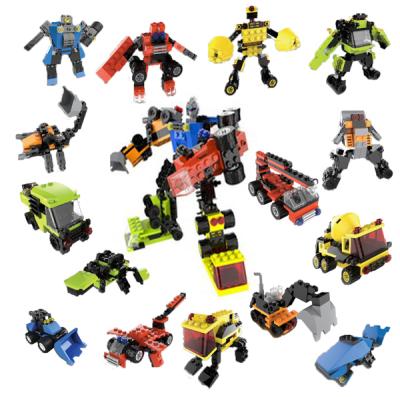 China DIY TOY Mini Bricks Toys 3 in 1 Mini Plastic Engineer and Robot Building Blocks for sale