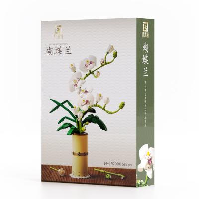 China DIY DIY TOY Assemble Colorful Butterfly Orchid Mother's Day Gift Flower Building Block Gift Handmade Creative Toys for sale