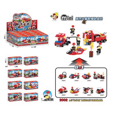 China DIY TOY Popular Plastic Firefighting Series Mini Toys Building Block 8asst 8 of 1 2002 for sale