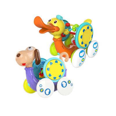 China Juguete pato perro scam luz light sonido de luz early learning musical dog animal turtle duck hot sale baby smart walking toy for sale