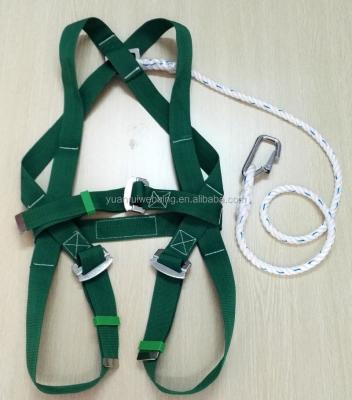 China Full body fall protction safety harness full body harness with hanging lanyard/seat belt for easy construction use for sale