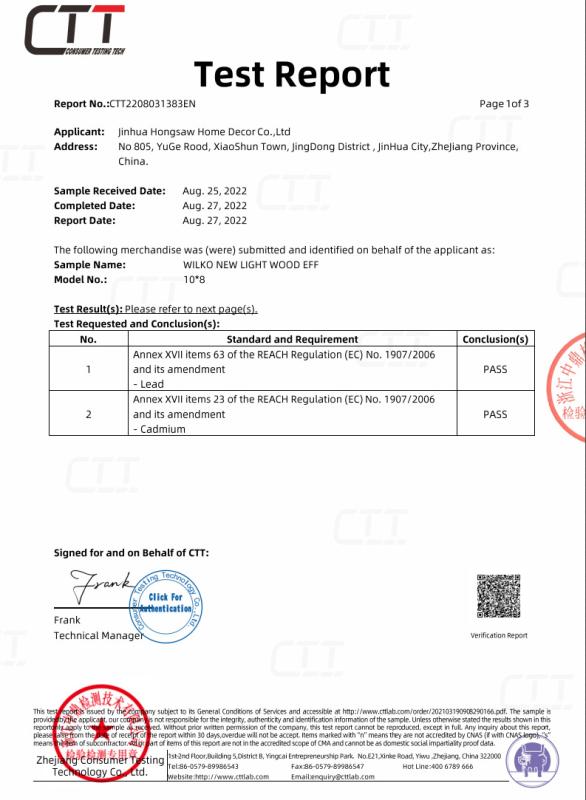 2006/42/EC - Jinhua Hongsaw Home Decor Co,. Ltd.