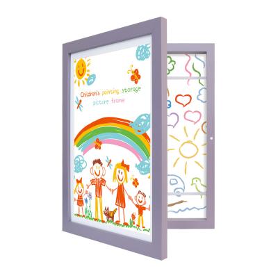 China Decorative Kids Photo Frame Purple Wooden Picture Frame in Multi-size Children Horizontal and Vertical Wood Frame Picture Frames for sale