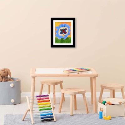 China Home Safe Changeable Deco Kids Artwork Frame With Shatter Resistant Glass In Black Wood Child Art Frame And Kids Picture Frames for sale