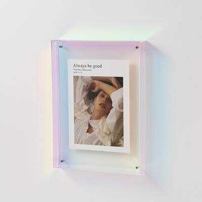 China Bedroom Multi-size Colorful Customization Acrylic Frames Wall Mounted or Table Standing Decorative Magnetic Photo Frames for sale