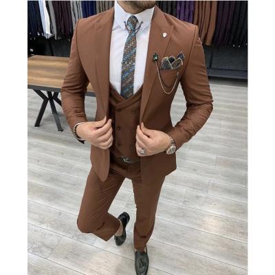 China Anti-Wrinkle Slim Fit Men Suits Wear Formal Suit Homme Wedding Men Suits Tuxedos Blazers Masculino Jacket+Pants+Vest 3 Pieces for sale