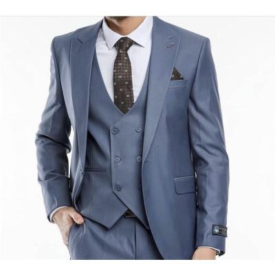 China Breathable Business Men Suits Lapel Formal Wedding Fit Homme Suit Groom Tuxedos Party Prom Terno Masculino Slim Blazer Peaked 3 Pcs for sale