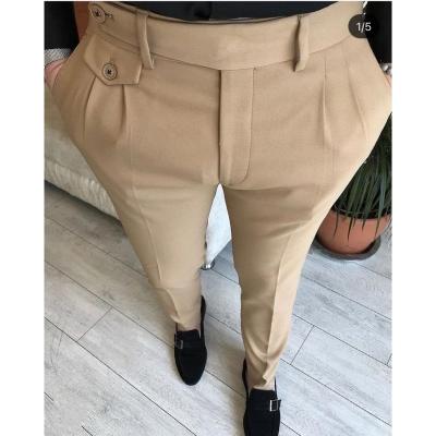 China 2022 High Quality Men's Slim Fit Breathable Fit 1 Piece New Arrival Fashionable Formal Male Handsome Trousers For Dinner for sale