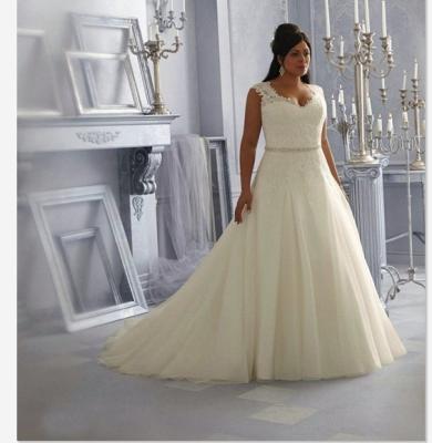 China Wholesale Cheap Ladies Dry Cleaning Fat A Line Belt Beaded Dress Wedding High Quality YF081 for sale