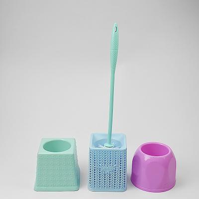 China New Sustainable Bath Tool Soft Clean Durable Bristle Wall Mounted Toilet Brush With Holder Silicone Toilet Cleaning Brush for sale